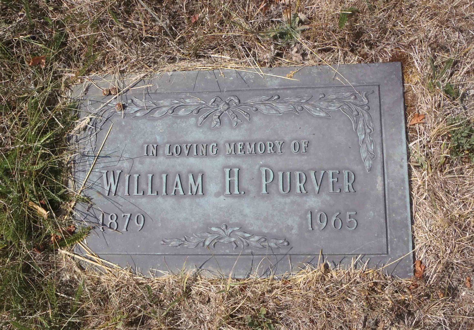 William Harrington Purver grave marker, St. Mary's Somenos cemetery, North Cowichan