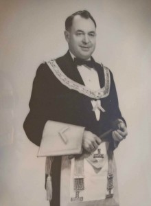 Douglas Halliday as Worshipful Master of Temple Lodge, No.33 in 1964